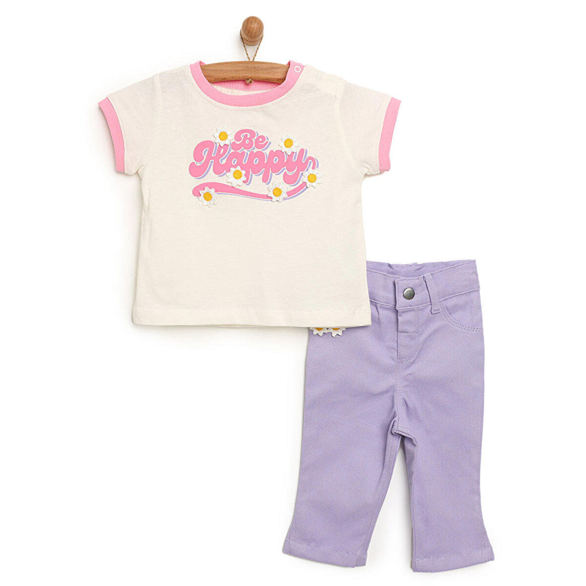 HelloBaby Flower Power Tshirt - Pantolon Kız Bebek