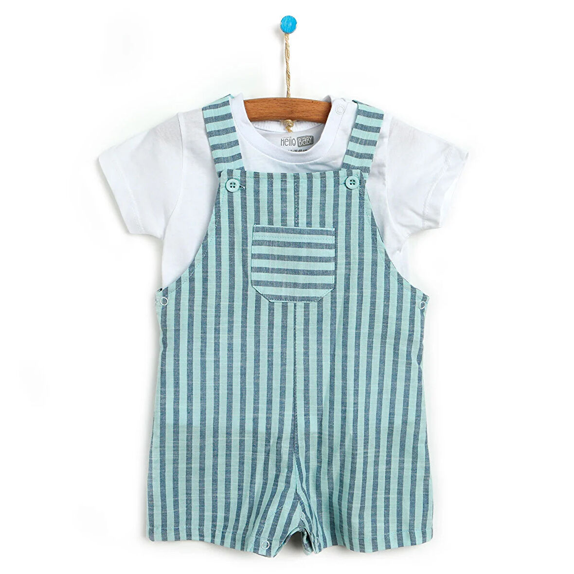 HelloBaby Beach Party Salopet-Tshirt Erkek Bebek