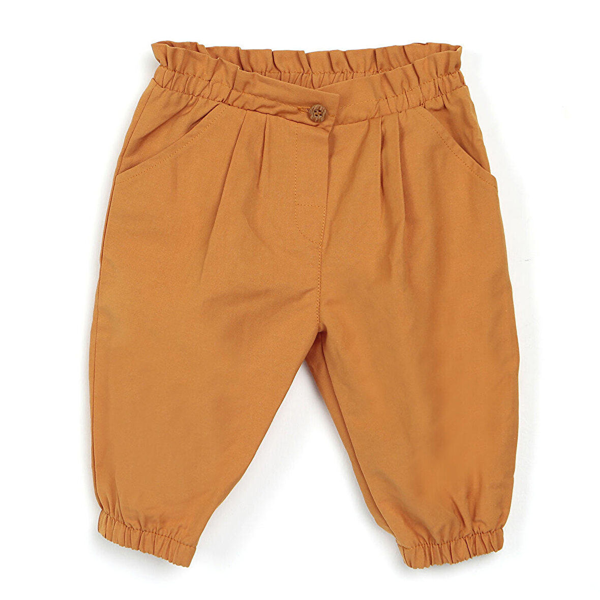 HelloBaby Basic Kız Bebek Lastikli Gabardin Pantolon Kız Bebek