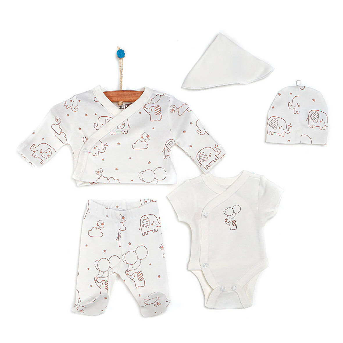 HelloBaby Yenidoğan 5 Parça Prematüre Set Unisex (5li)