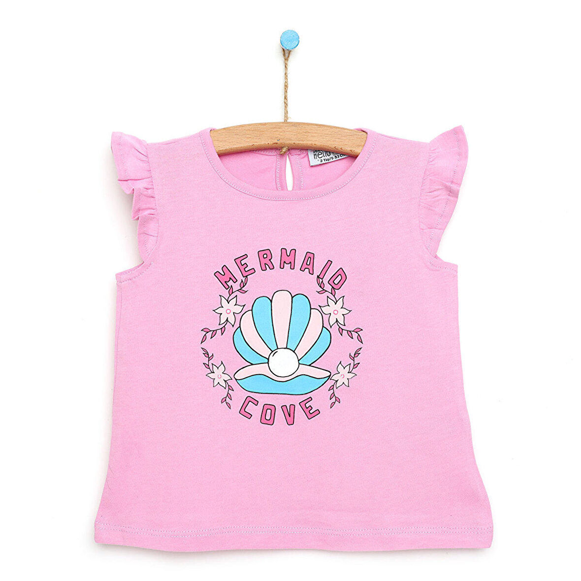 HelloBaby Basic Baskılı Fırfırlı Tshirt Kız Bebek