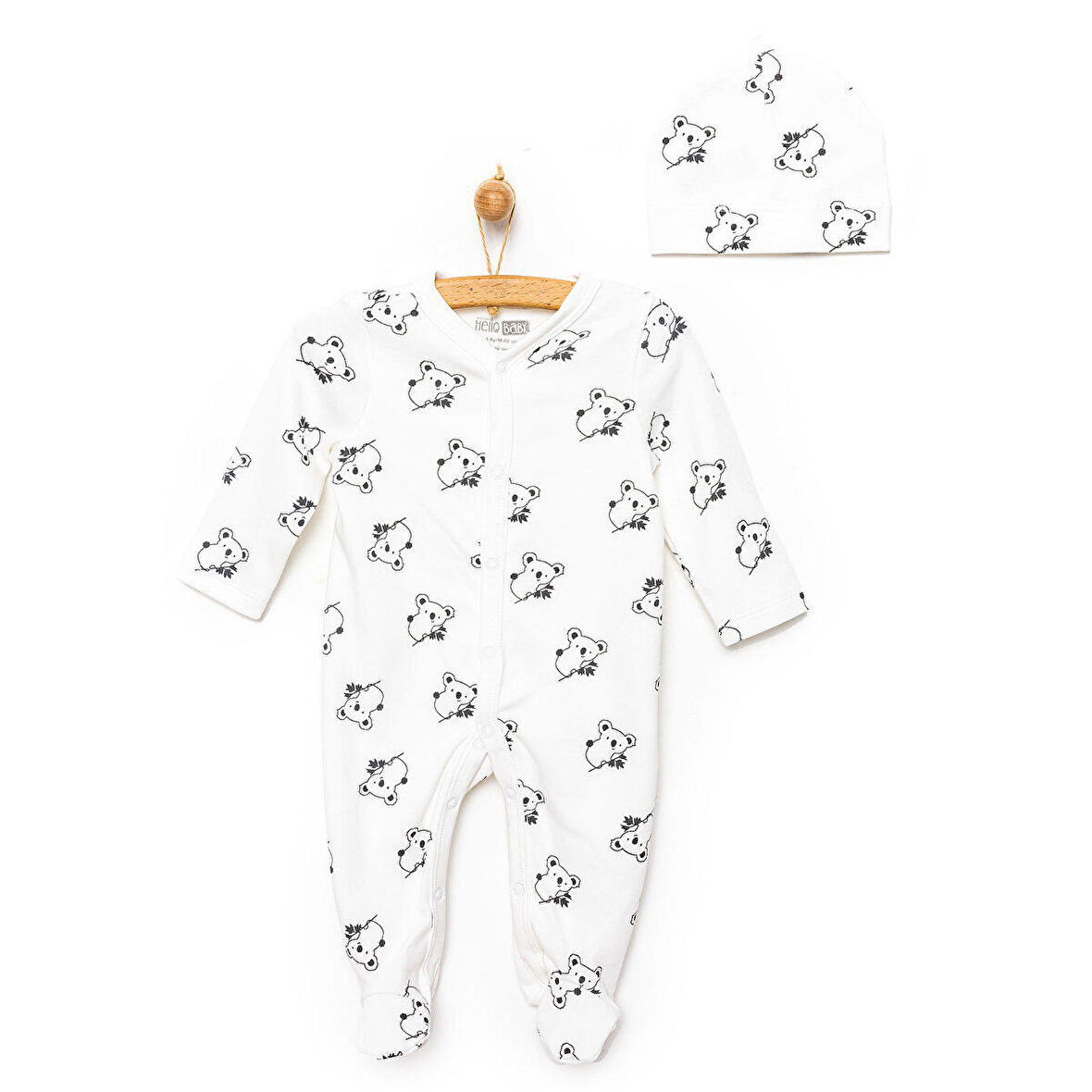 HelloBaby Yenidoğan Patikli Tulum Şapka