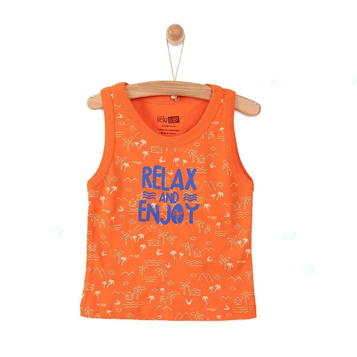 HelloBaby Basic Palmiye Temalı Atlet Tshirt Erkek Bebek