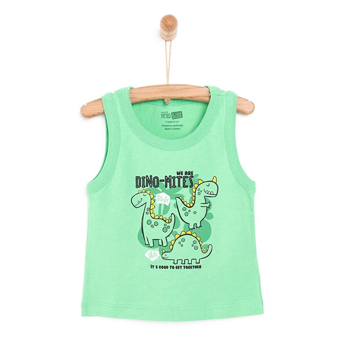 HelloBaby Basic Dino Baskılı Atlet Tshirt Erkek Bebek