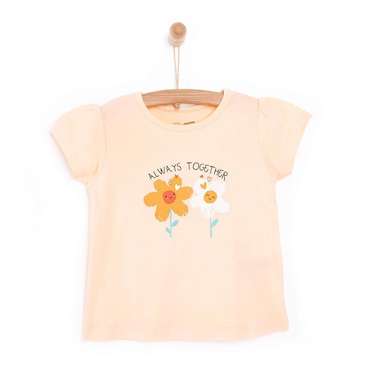 HelloBaby Basic Gülen Papatya Baskılı Tshirt Kız Bebek