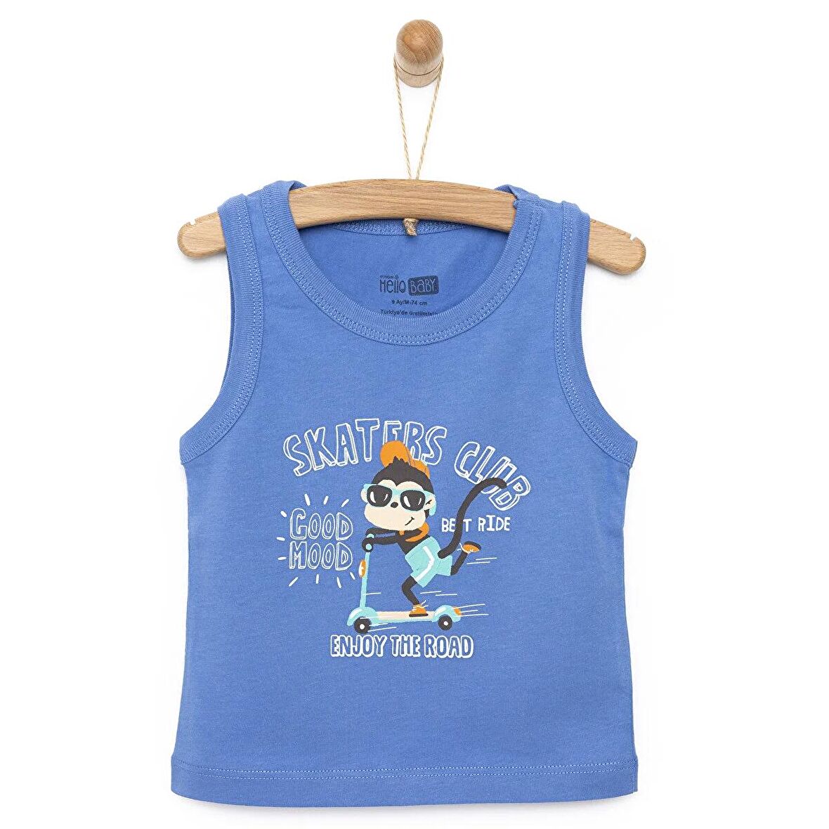 HelloBaby Basic Maymun Baskılı Atlet Tshirt Erkek Bebek