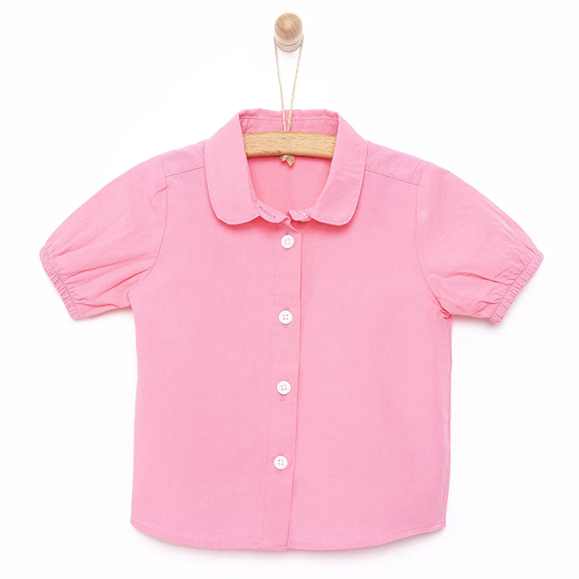 HelloBaby Basic Bebe Yaka Kısa Kol Gömlek Kız Bebek