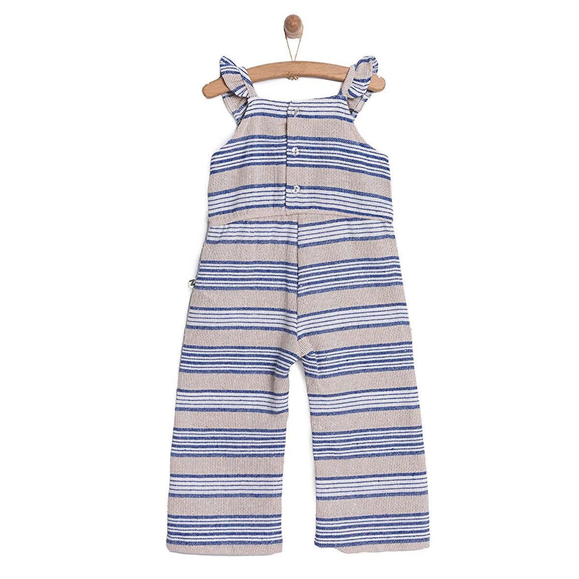 BabyZ Çizgili Brode Patiksiz Tulum Kız Bebek