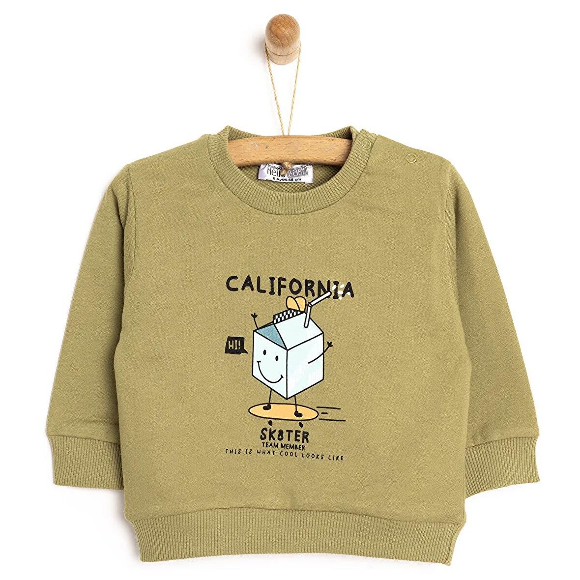 HelloBaby Basic Desenli Sweatshirt Erkek Bebek