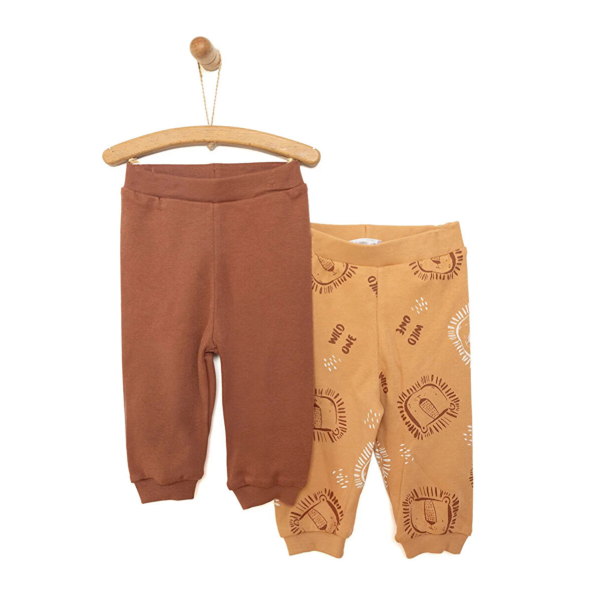 HelloBaby Basic Aslan Baskılı 2li Patiksiz Alt Erkek Bebek