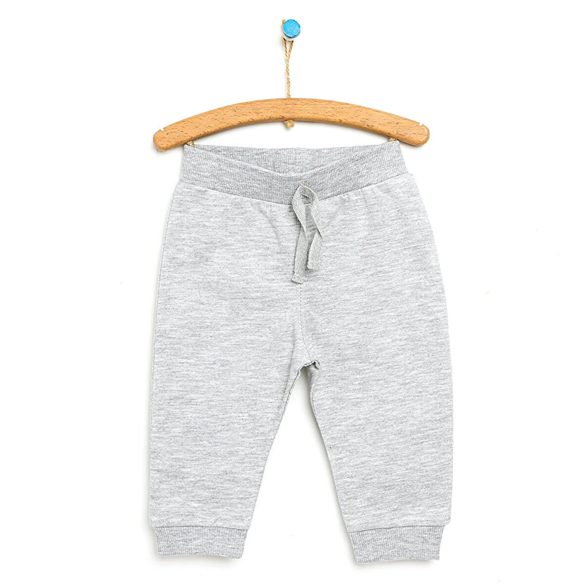 HelloBaby Unisex Eşofman Alt Ribanalı Paça Gri Melanj