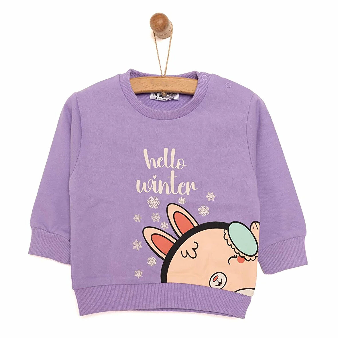 HelloBaby Basic Az Şardonlu Sevimli Tavşan Desenli Sweatshirt Kız Bebek