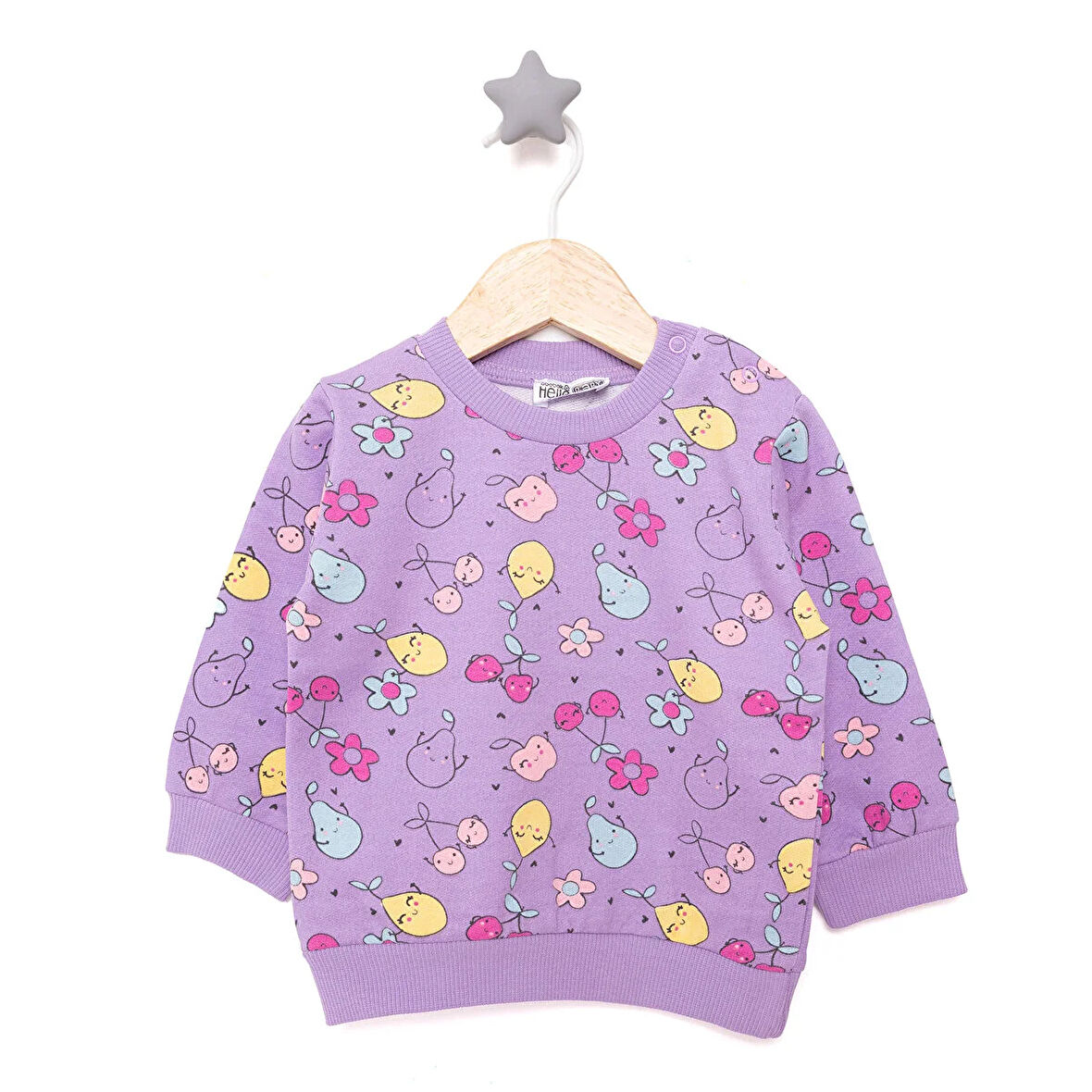 HelloBaby Basic Az Şardonlu Meyve Desenli Sweatshirt Kız Bebek