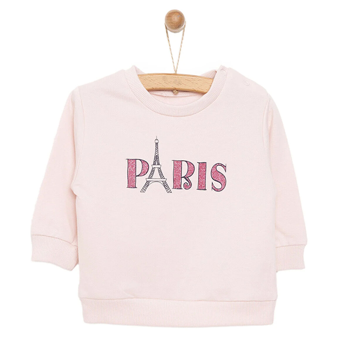 HelloBaby Basic Az Şardonlu Paris Desenli Sweatshirt Kız Bebek