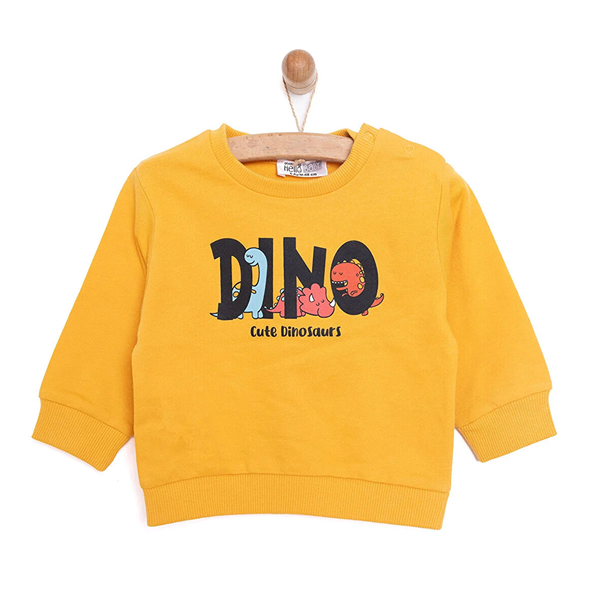 HelloBaby Basic Az Şardonlu Dino Baskılı Sweatshirt Erkek Bebek