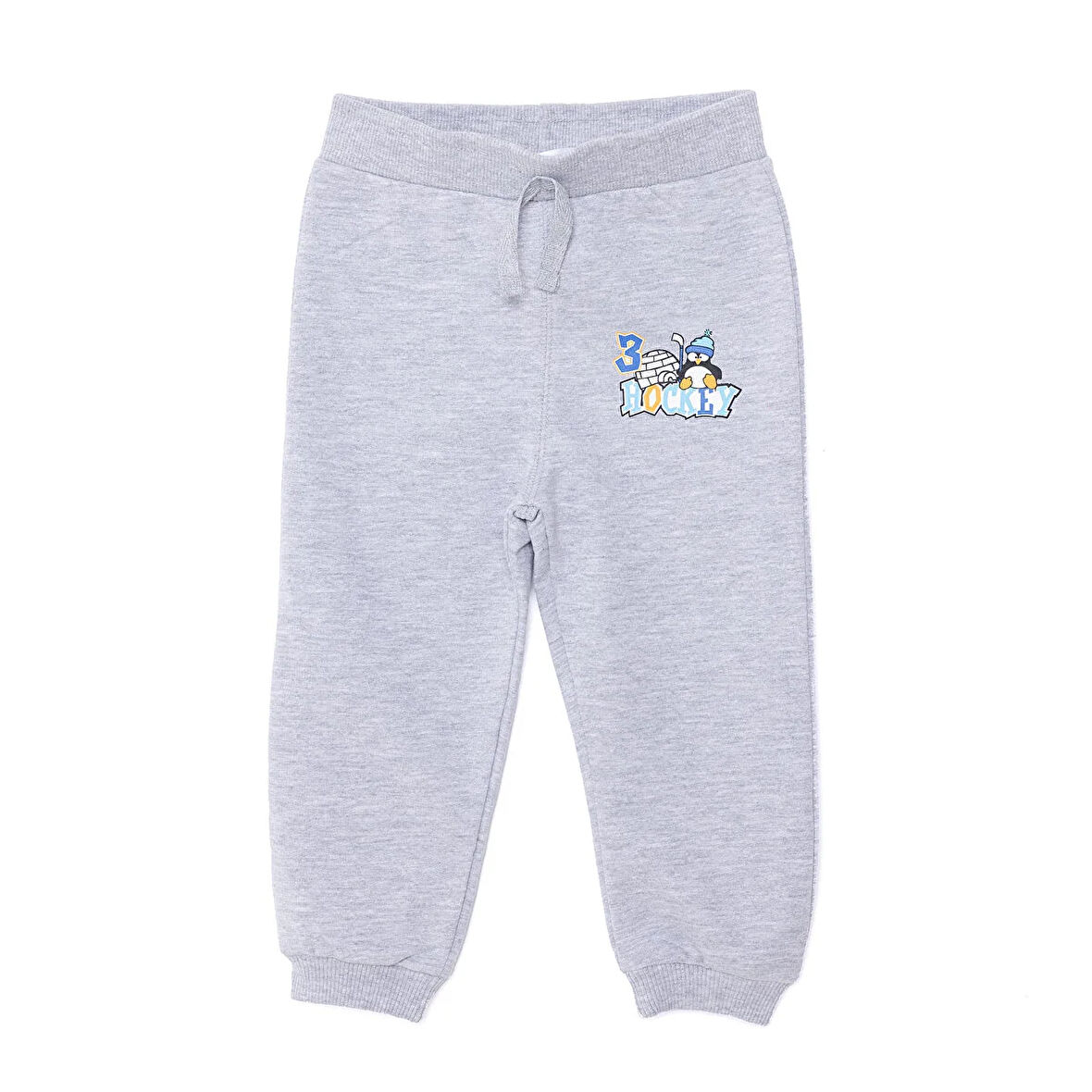 HelloBaby Basic Az Şardonlu Buz Hokeyi ve Penguen Baskılı Eşofman Alt Unisex