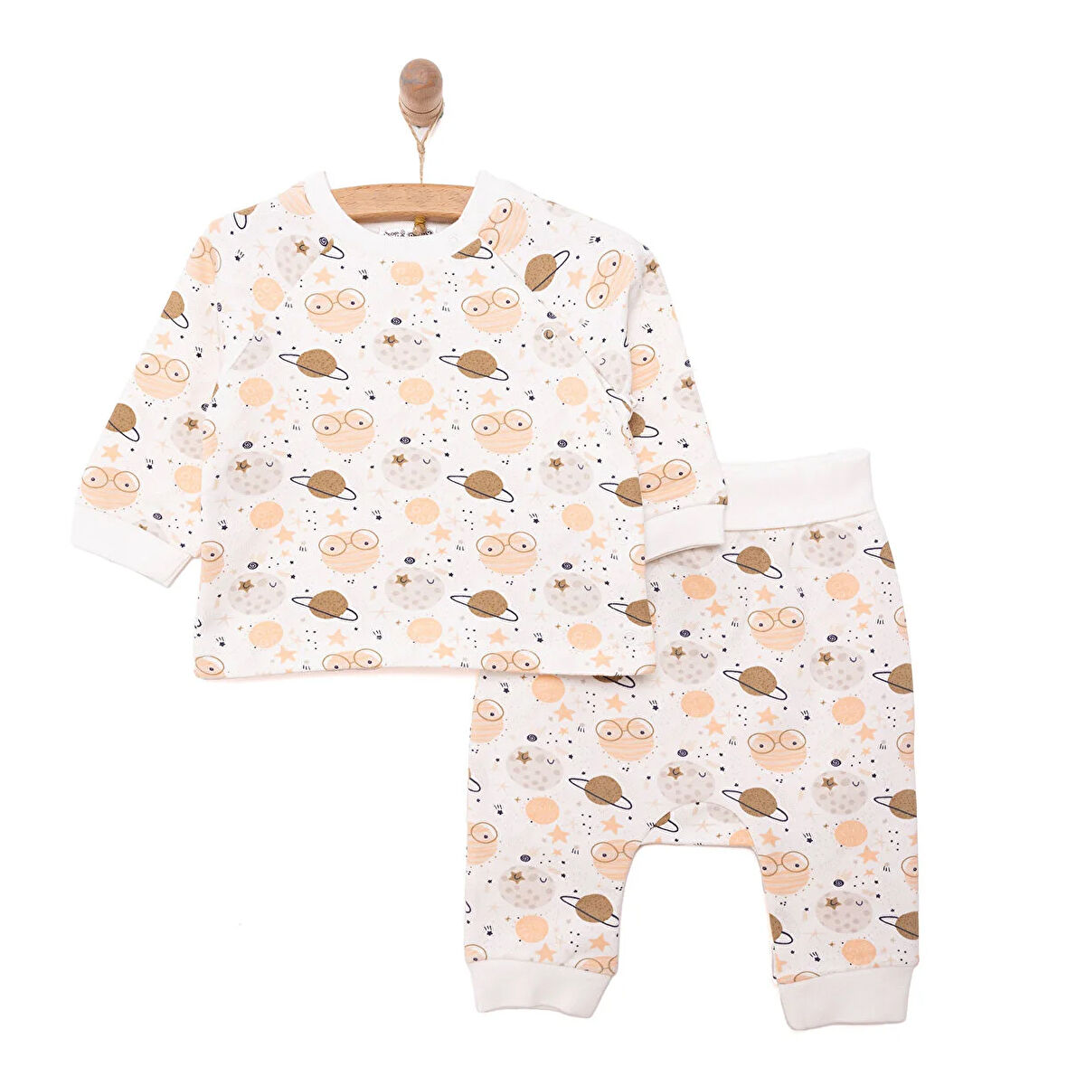 HelloBaby Yenidoğan Zıbın-Rahat Bel Patiksiz Alt 2li Takım Unisex