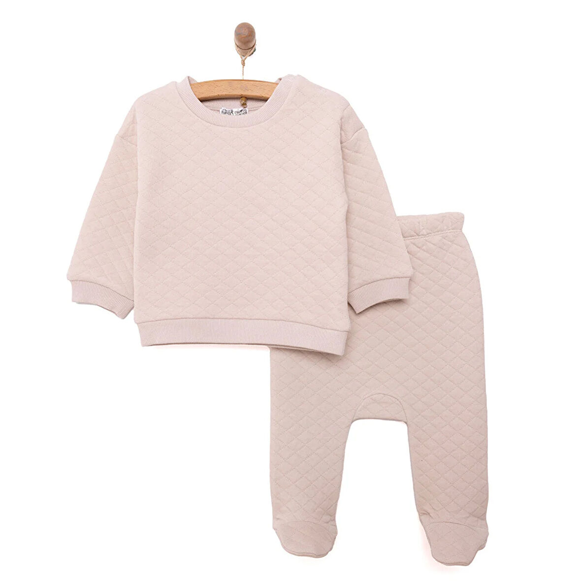 HelloBaby Yenidoğan Kapitone Sweatshirt-Patikli Alt 2li Takım Unisex