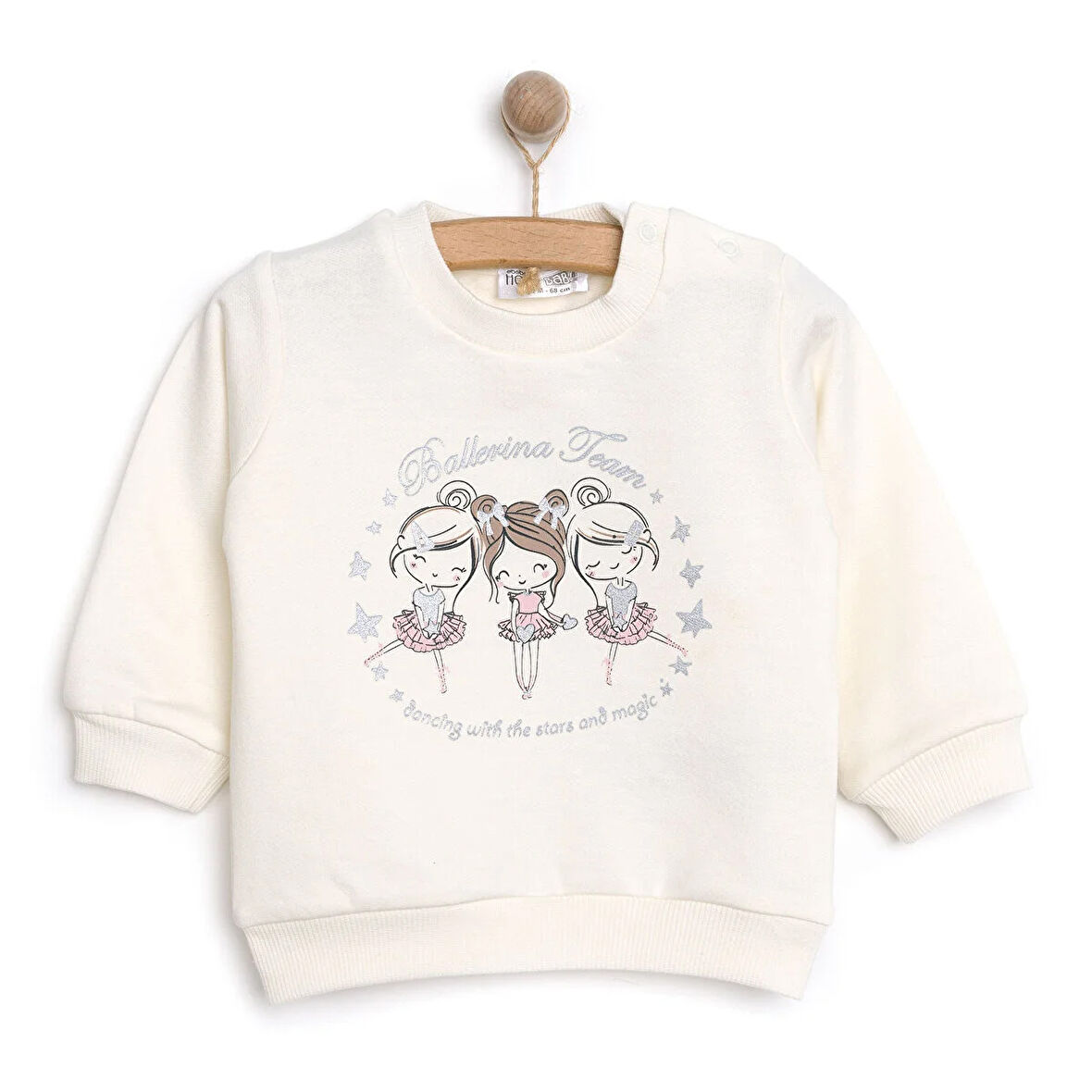 HelloBaby Basic Kız Az Şardonlu Balerin Baskılı Sweatshirt Kız Bebek