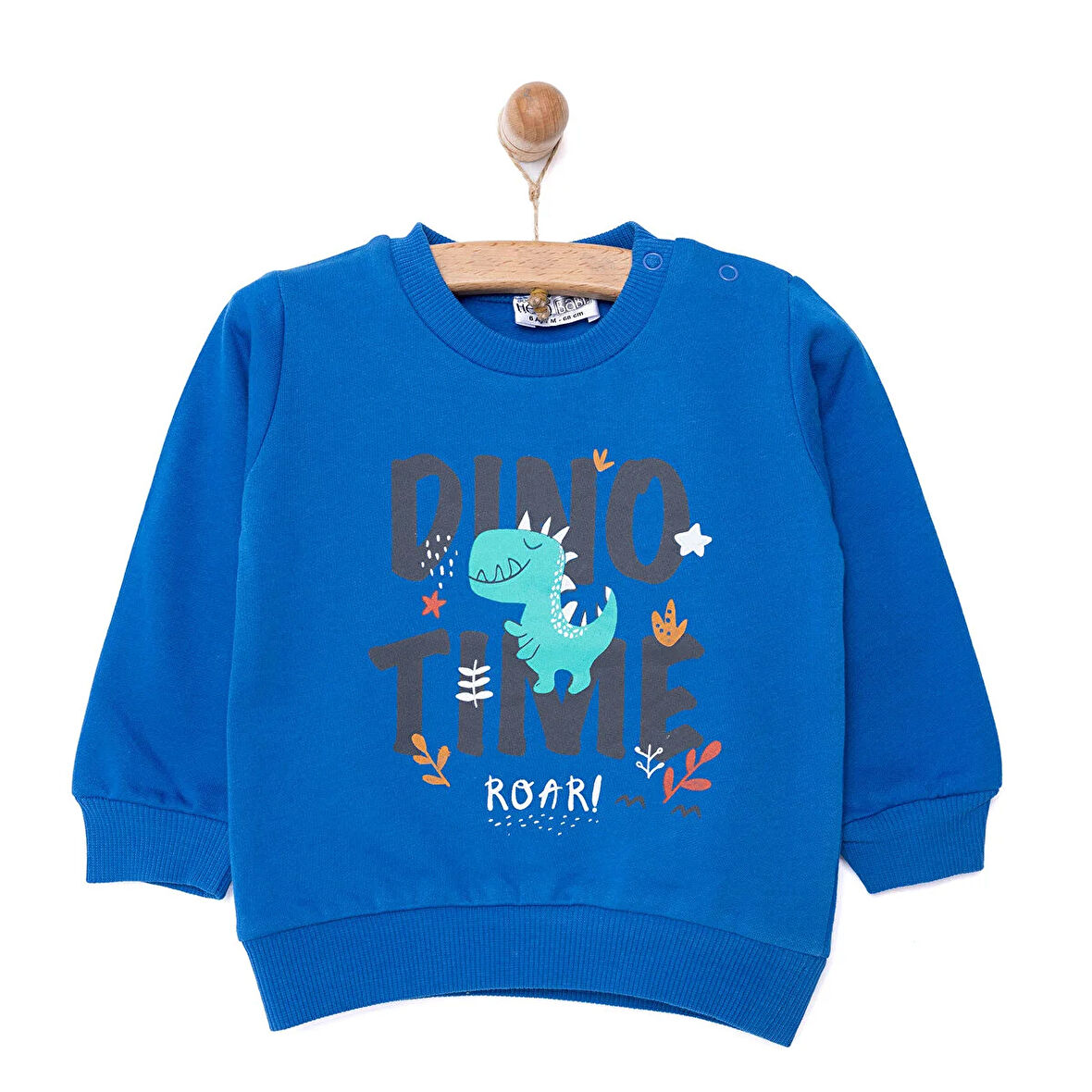 HelloBaby Basic Erkek Az Şardonlu   Dino Baskılı Sweatshirt Erkek Bebek