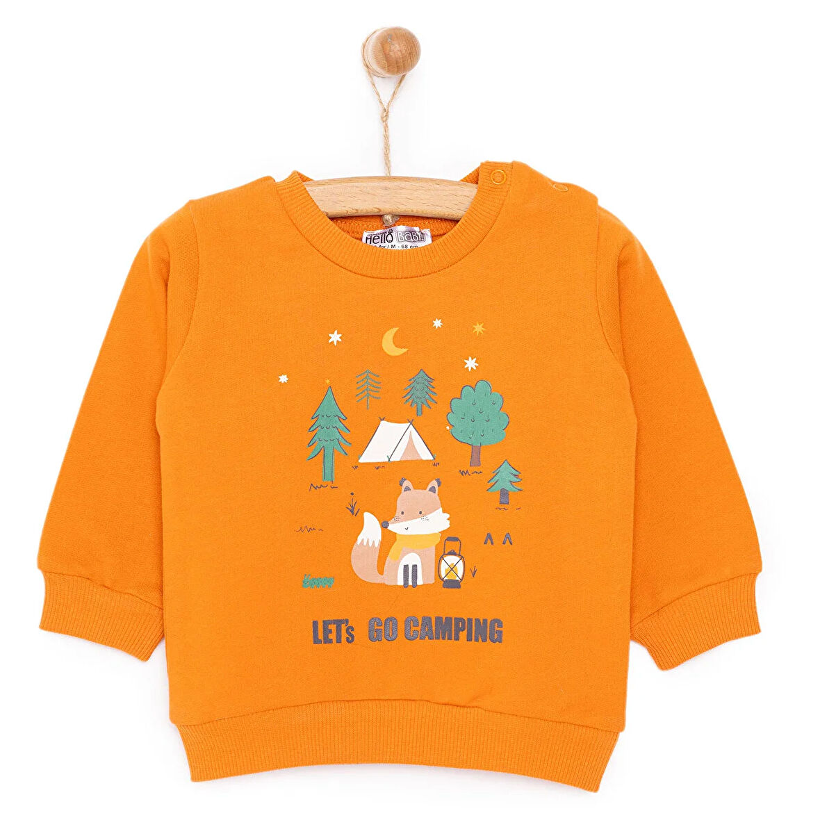 HelloBaby Basic Az Şardonlu Kamp Temalı Sweatshirt Erkek Bebek