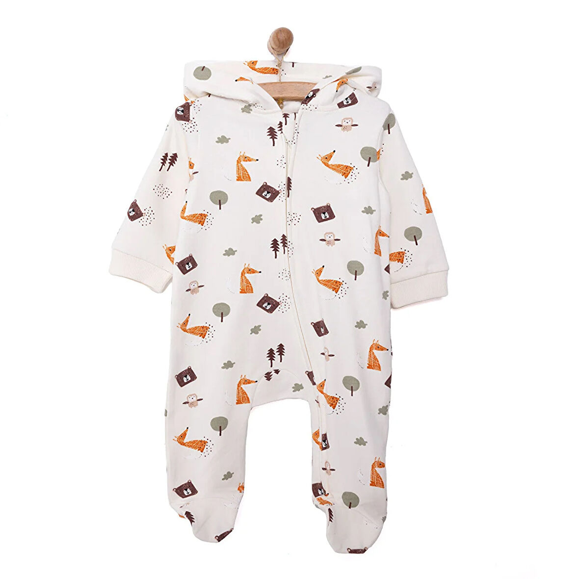 HelloBaby Yenidoğan Kapüşonlu Tulum Erkek Bebek