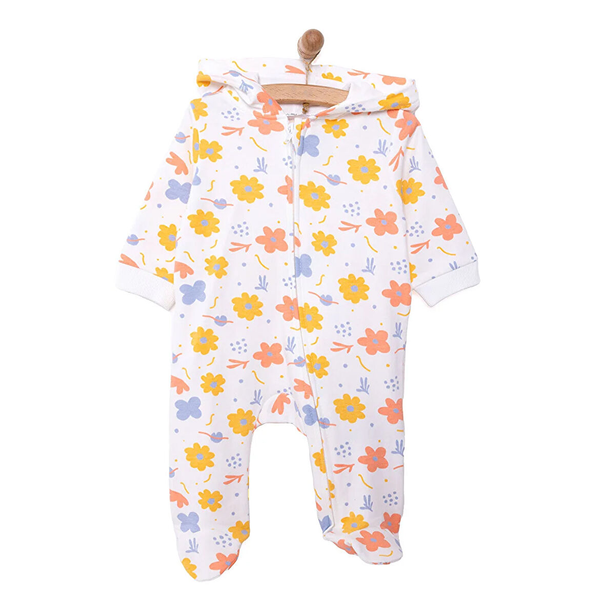 HelloBaby Yenidoğan Kapüşonlu Tulum Kız Bebek