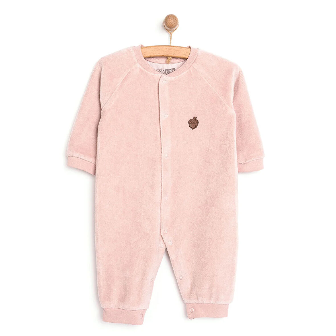 HelloBaby Kız Kadife Patiksiz Tulum Kız Bebek
