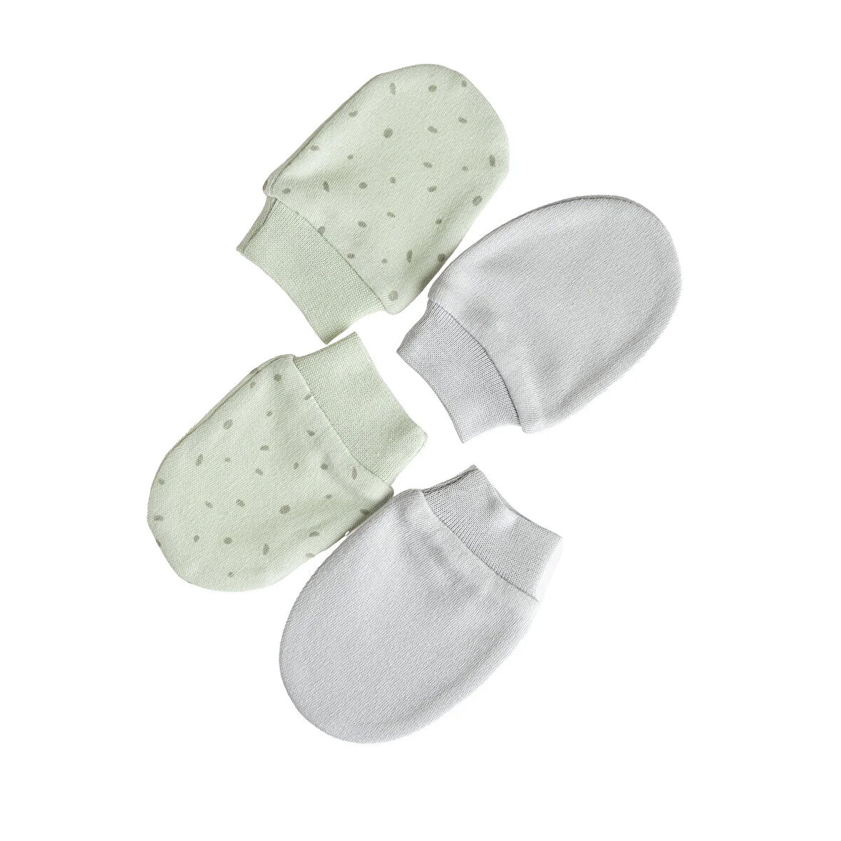 HelloBaby Yenidoğan Çizgili ve Düz Eldiven 2li Unisex