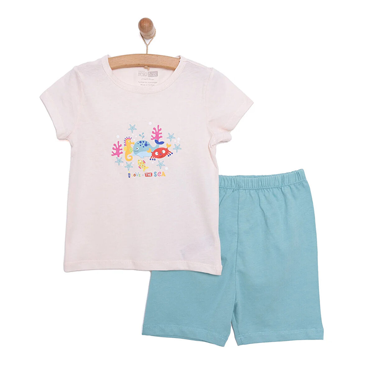 HelloBaby Kız Kısa Kol Pijama Takımı Kız Bebek