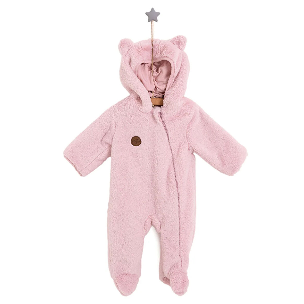 HelloBaby Yenidoğan Kız Peluş Patikli Tulum Kız Bebek