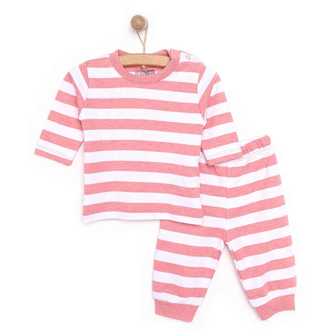 HelloBaby Yenidoğan Çizgili Tshirt-Tayt 2li Takım Unisex