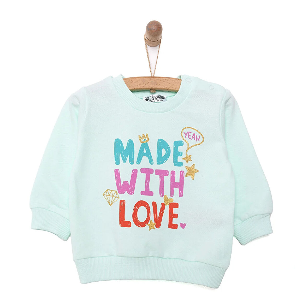 HelloBaby Basic Kız Yazı Baskılı Sweatshirt Kız Bebek