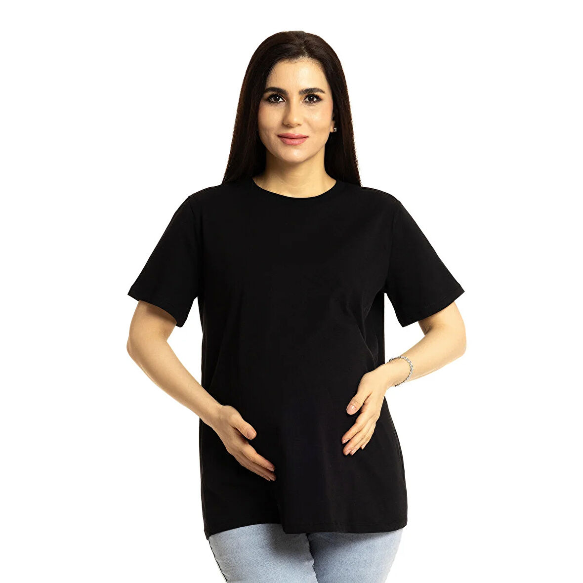 baby mom Hamile Basic Kısa Kol Tshirt Anne Giyim