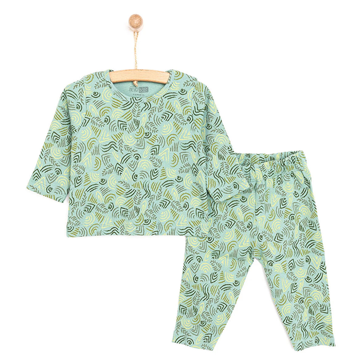 HelloBaby Kaşkorse Karışık Desen Uzun Kol Pijama Takımı