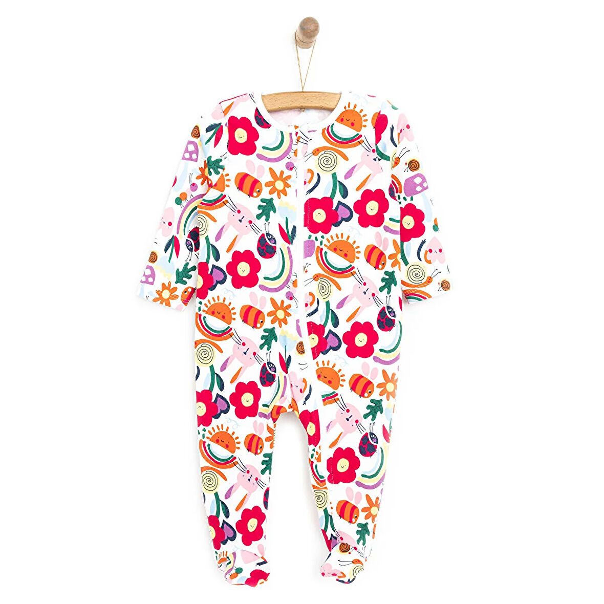 HelloBaby Yenidoğan Kız  Patikli Tulum Kız Bebek