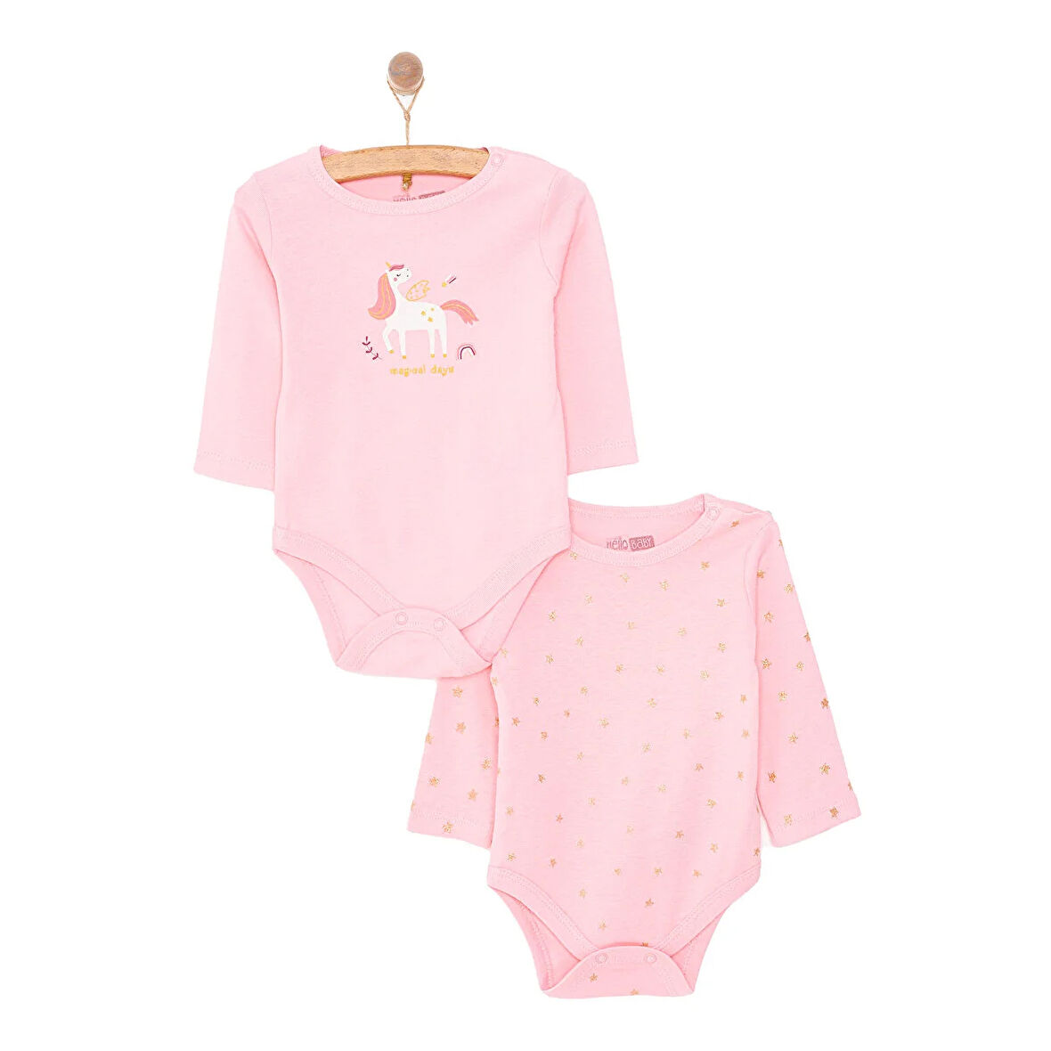 HelloBaby Kız 2li Uzun Kol Body Kız Bebek