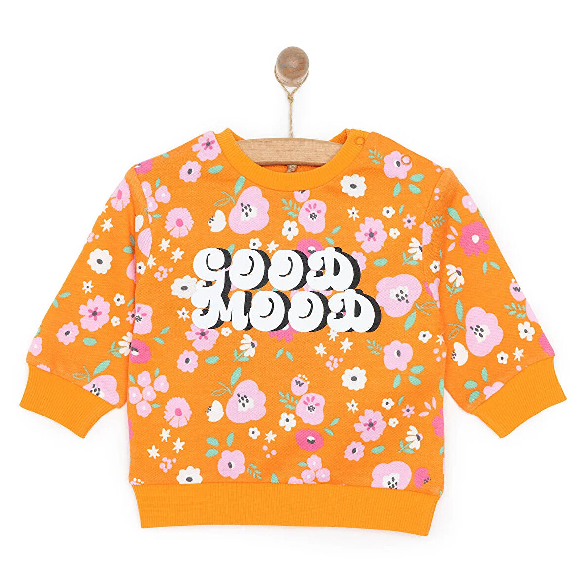 HelloBaby Basic Az Şardonlu Aslan Desenli Sweatshirt Kız Bebek