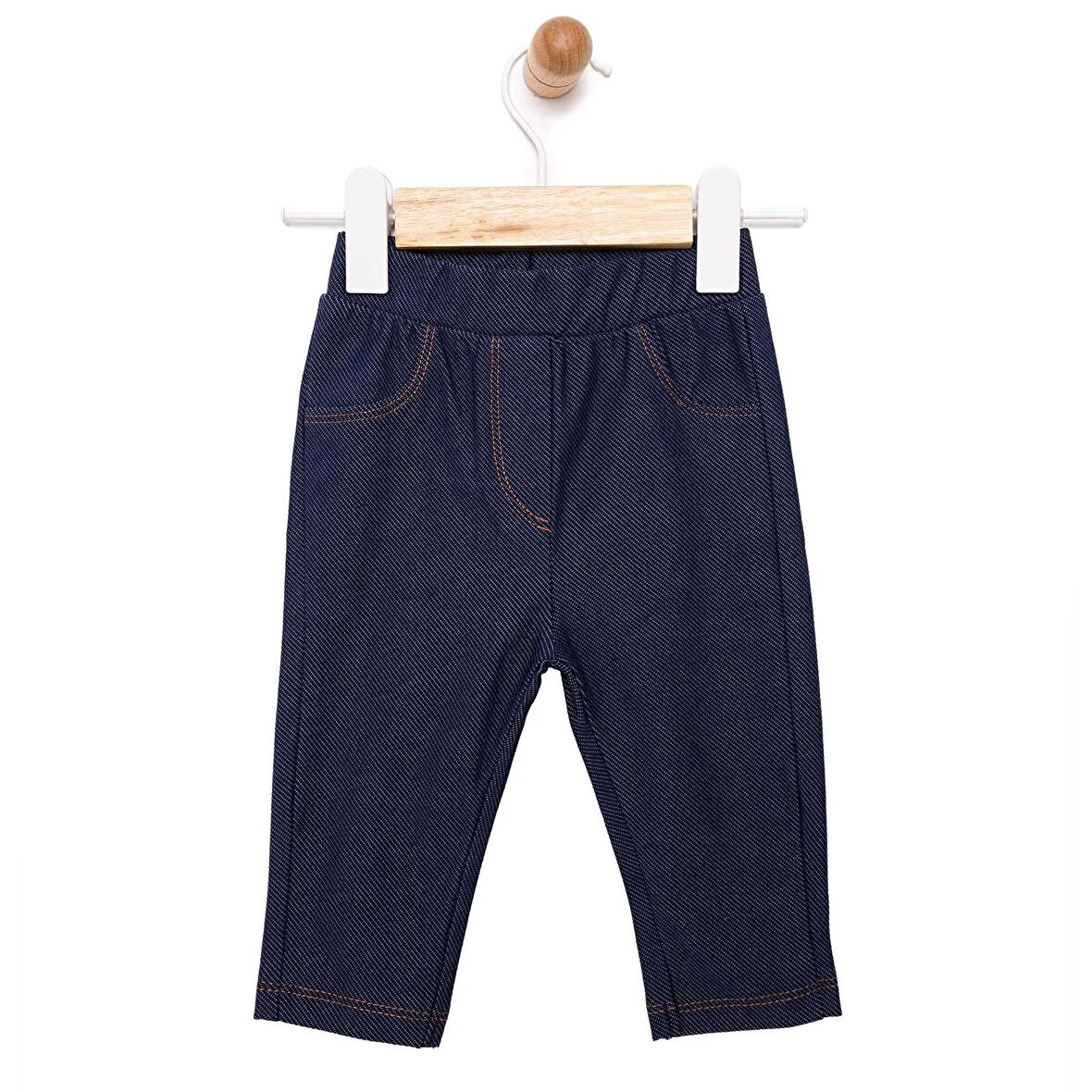 HelloBaby Kız Bebek Denim Görünümlü Tayt İki İplik Reçme İndigo