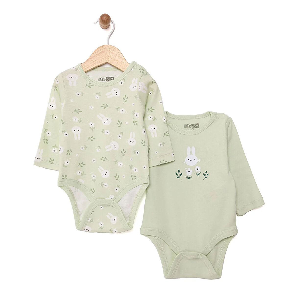 HelloBaby Kız 2li Uzun Kol Body Kız Bebek