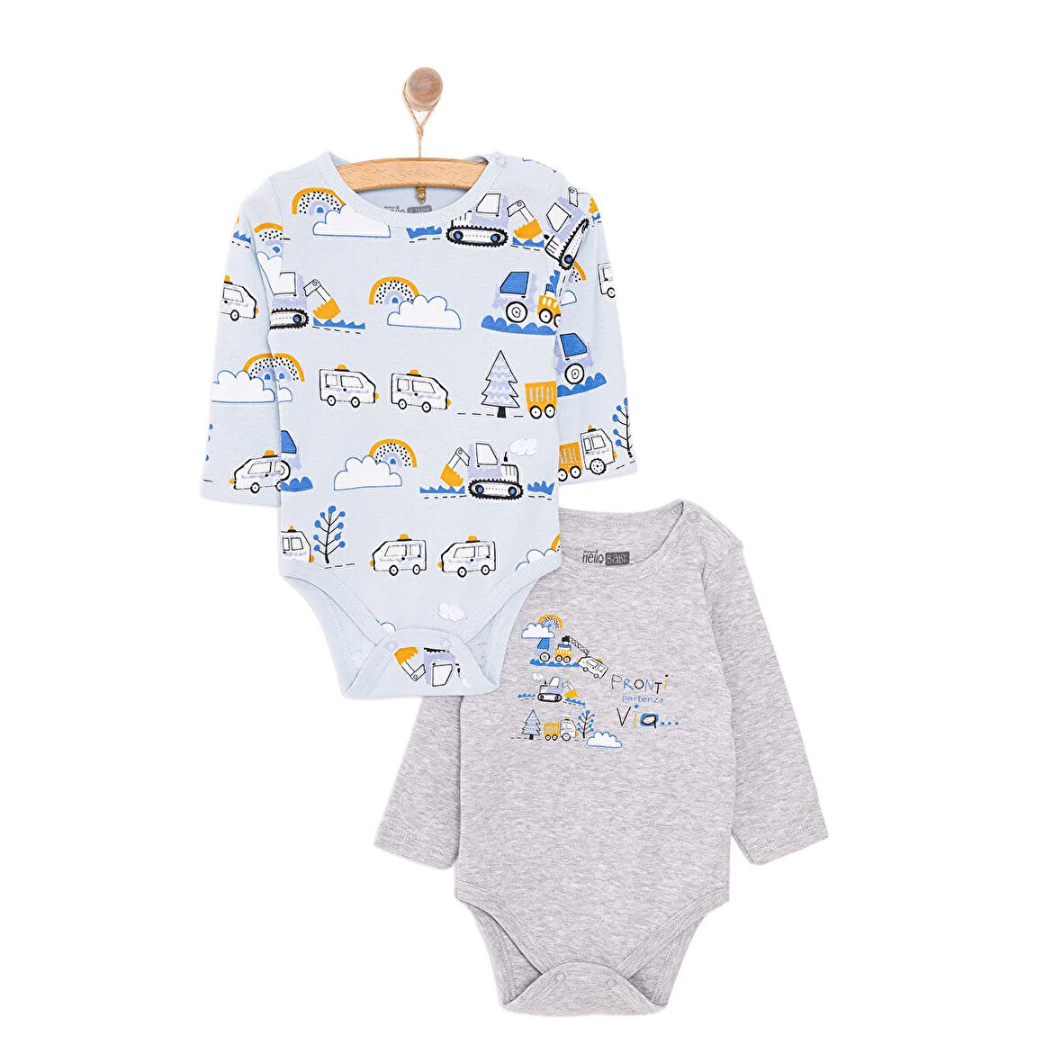 HelloBaby Erkek 2li Uzun Kol Body Erkek Bebek