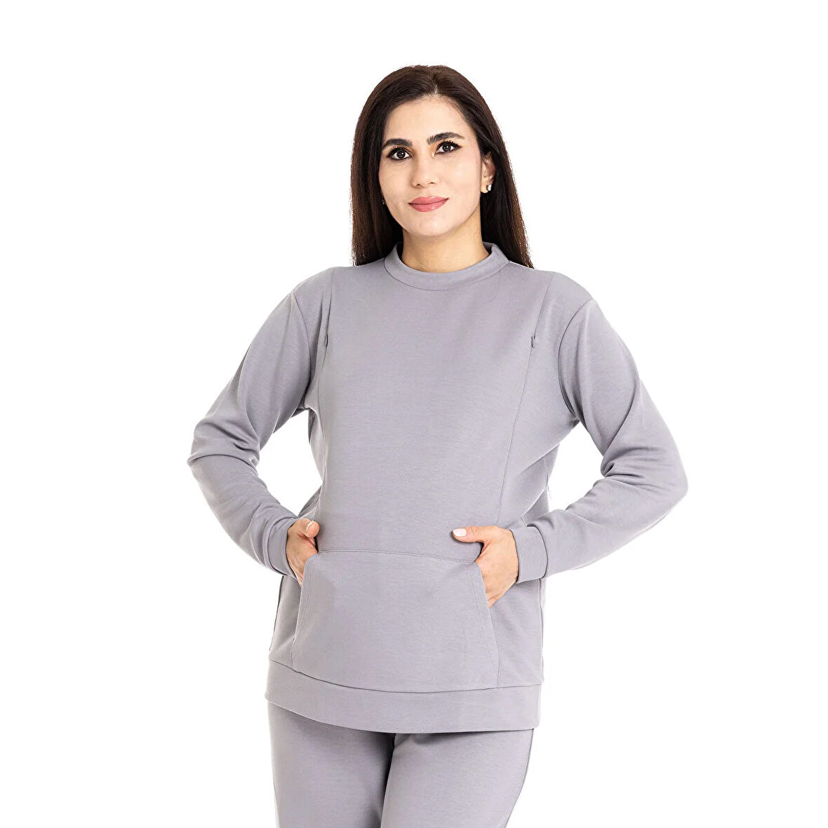 baby mom Emzirme Özellikli Hamile Sweatshirt Anne Giyim