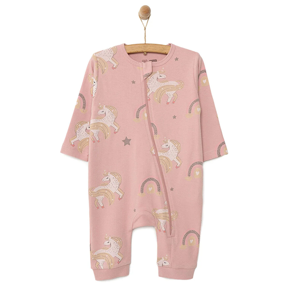 HelloBaby Fermuarlı Patiksiz Tulum Kız Bebek