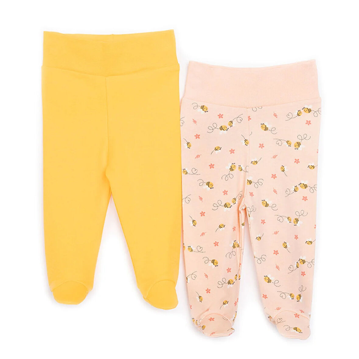 HelloBaby Yenidoğan Geniş Bel Güneş Desenli  2li Patikli Alt Kız Bebek