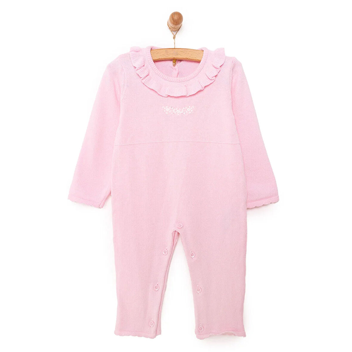 HelloBaby Yenidoğan Kız Triko Patiksiz Tulum Kız Bebek