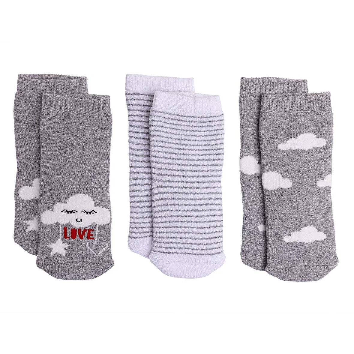 HelloBaby Kız 3lü Havlu Çorap Kız Bebek