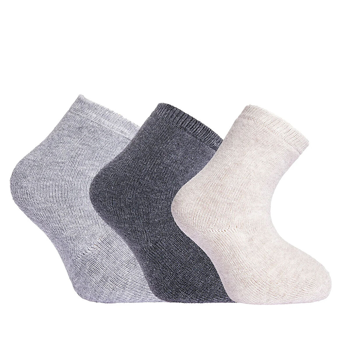 HelloBaby Kız Bebek 3lü Havlu Çorap Gri Melanj