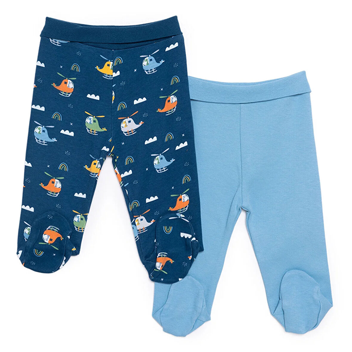 HelloBaby Erkek Bebek Yenidoğan 2li Patikli Alt