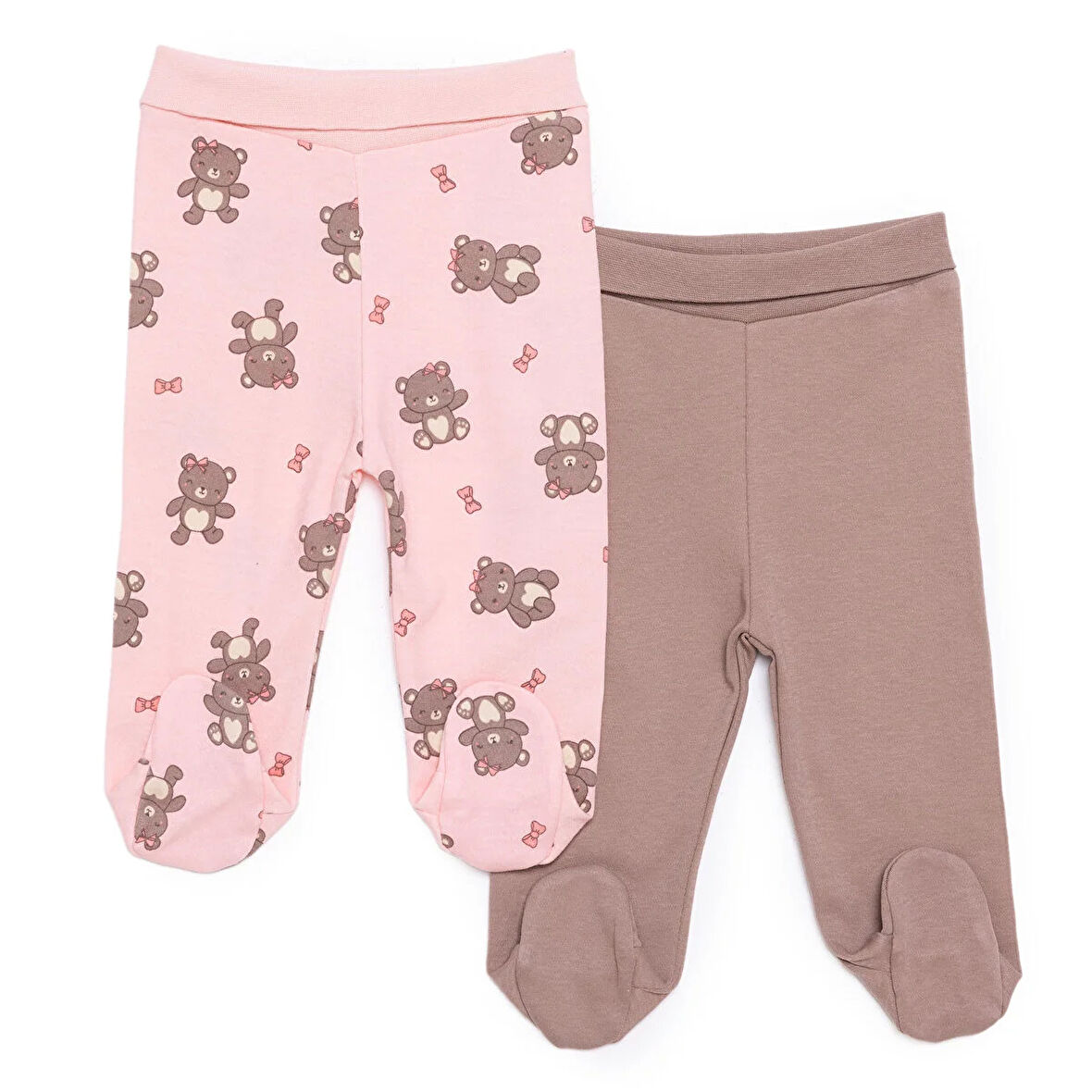 HelloBaby Kız Bebek Yenidoğan 2li Patikli Alt