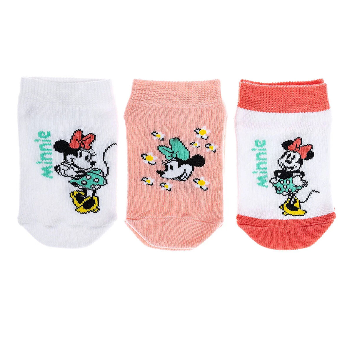 Disney Minnie Mouse 3'lü Bilek Çorap Kız Bebek